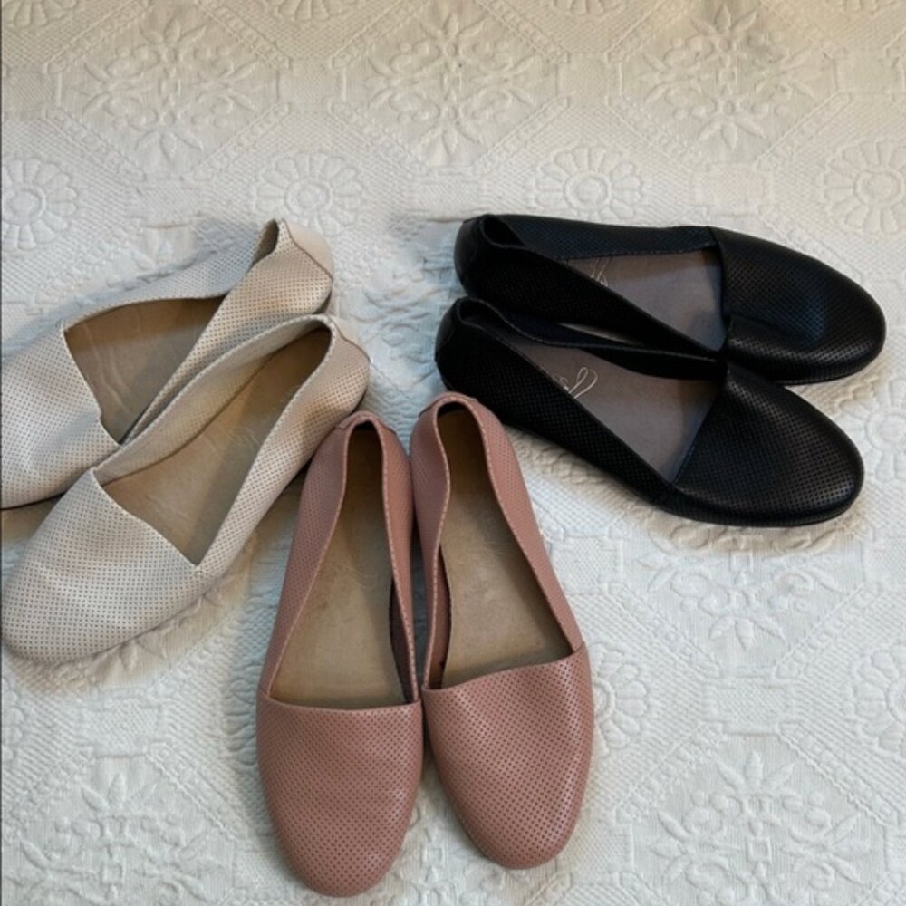 Aerolosols 3 pairs of leather uppers flats NWOT